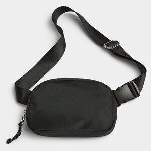 Simons black half-moon belt bag